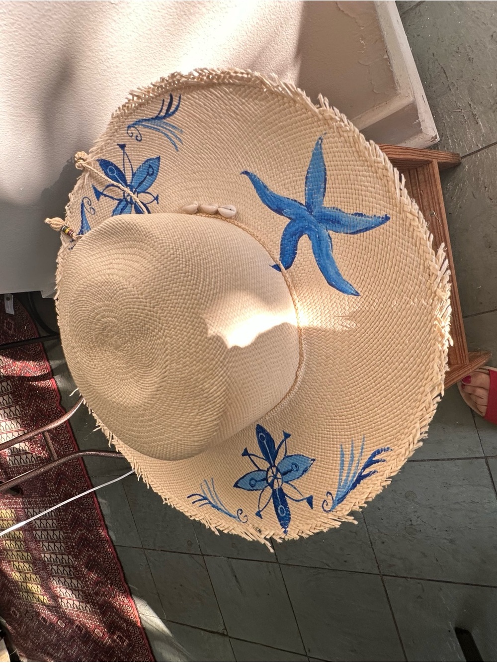 Peter Grimm Natural Straw Sun Hat with Tan Interior